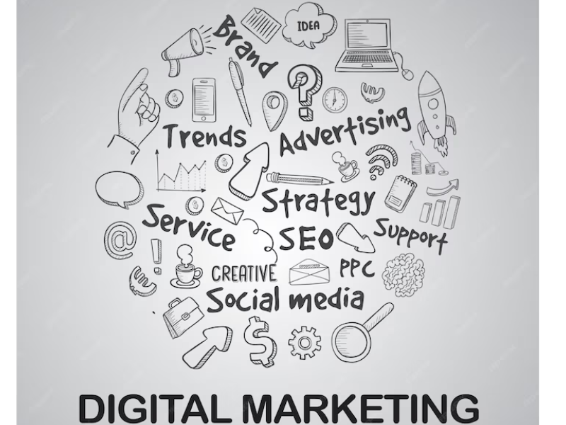 Image showcasing digital marketing tools for bathroom renovation businesses, including website optimization, social media, and SEO strategies to boost online presence and engagement.